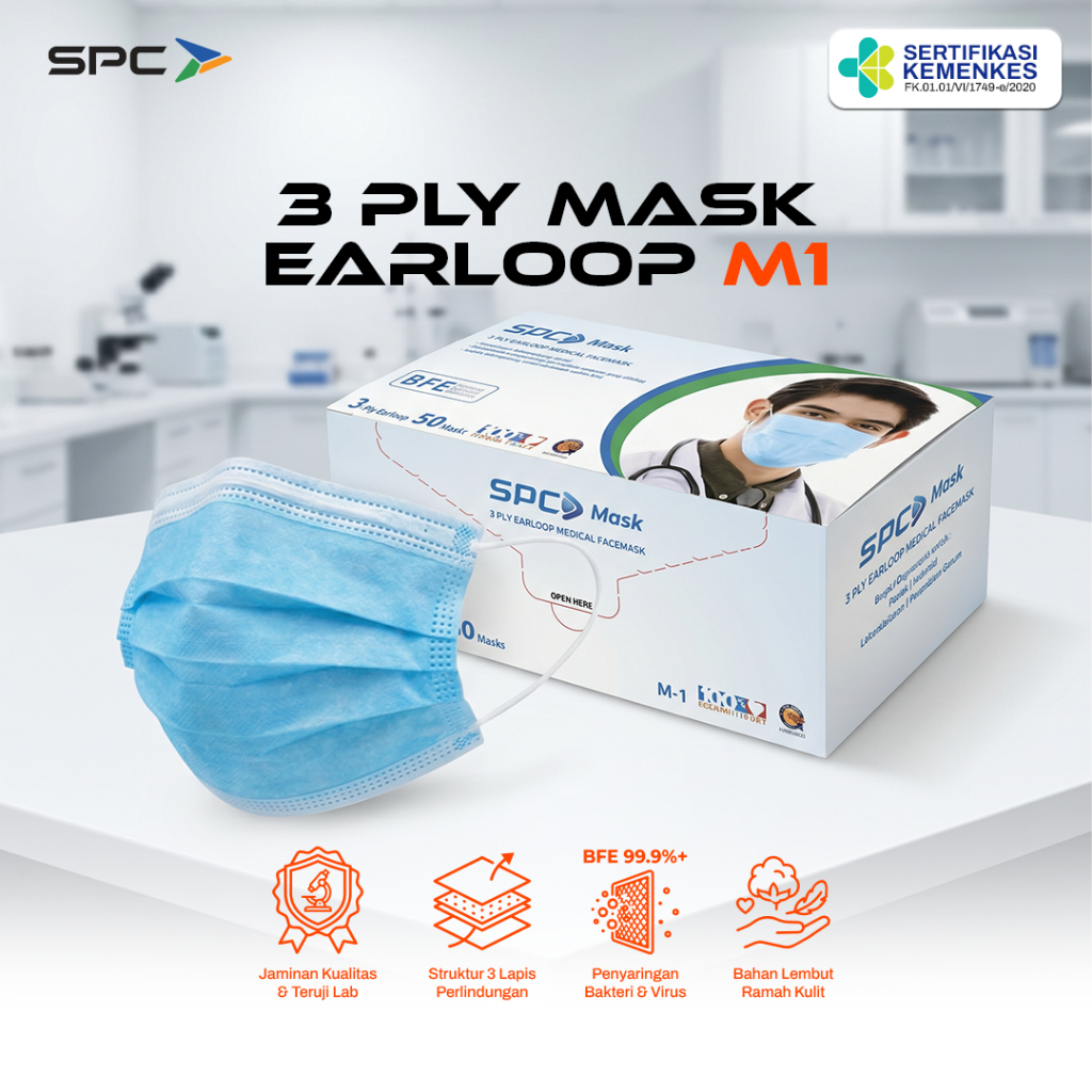 Jual SPC Masker Earloop M1 Medical - Masker 3ply Pelindung Teruji ...