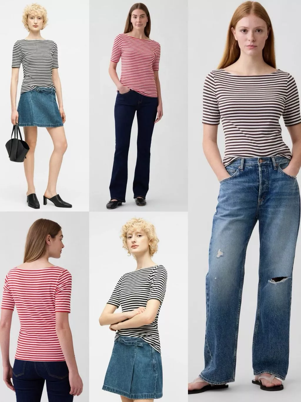 Kaos Lengan Pendek Wanita GP Modern Ribbed Boatneck T-Shirt - 2401