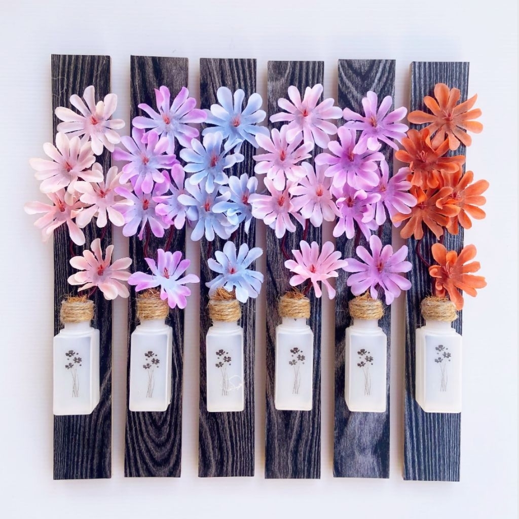 Mini Aster Hiasan Dinding Bunga Artificial Timbul 3D