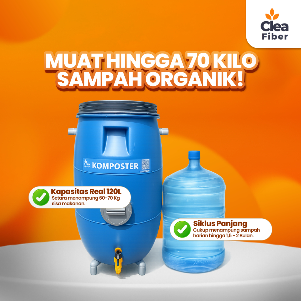Jual [Ready Stok] Drum 120 Liter komposter, Komposter sampah basah ...