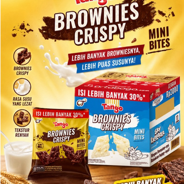 Jual TANGO BROWNIES CRISPY 1 KARTON ISI 4 RENCENG RASA SUSU & COKLAT ...