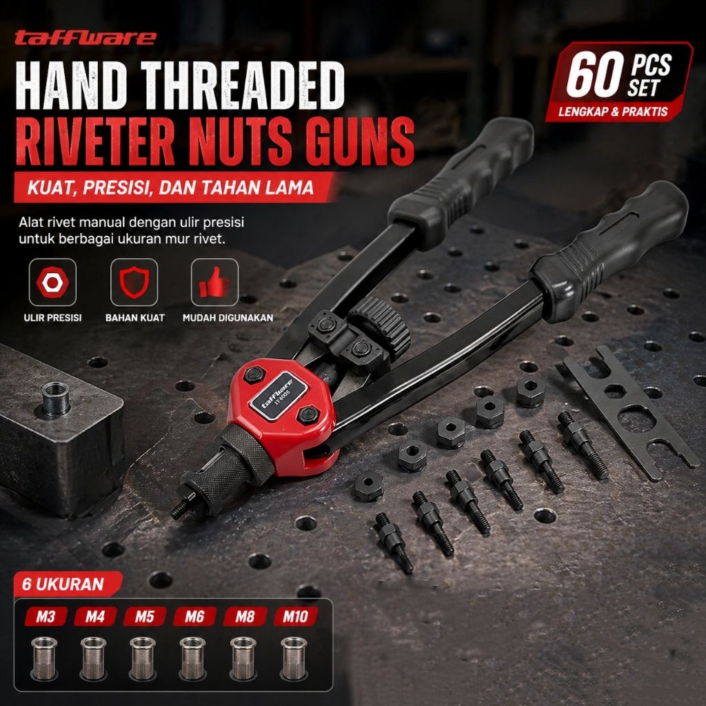 Jual Set Tang Rivet Manual Alat Pasang Mur Rivet Plat Besi Tang Rivet ...
