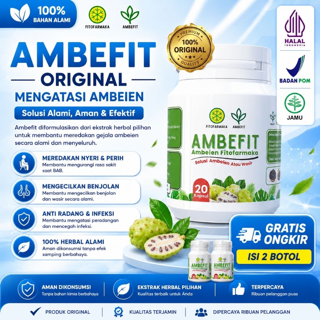 Paket Hemat 2 Botol Ambefit Original Bpom Membantu Ambeien Wasir