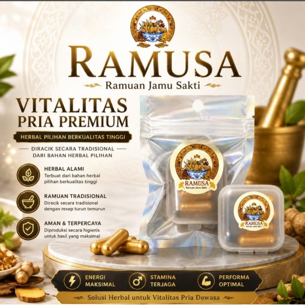 Jual RAMUSA Herbal Pria 4 Kapsul Gold – Bantu Stamina & Vitalitas Pria ...
