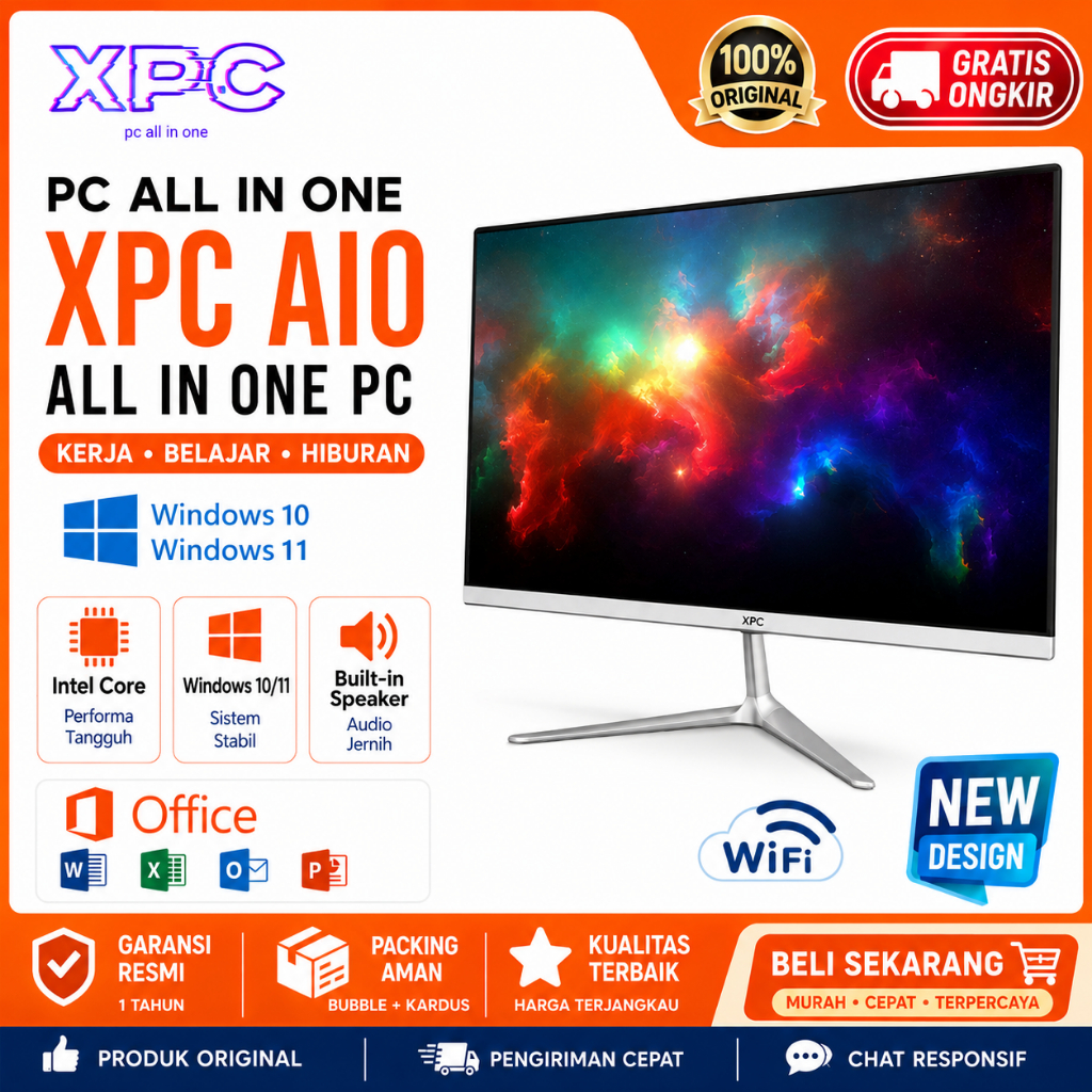 XPC-- PC All In One | Processor Intel Core RAM SSD + DDR3 gratis  Keyboard dan mouse gratis Nikmati garansi satu tahun