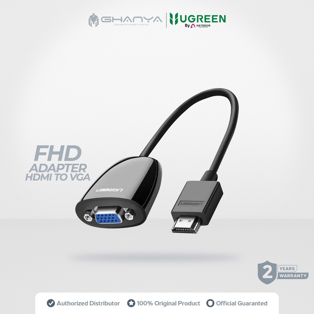 Jual UGREEN 40253 Kabel Converter HDMI to VGA Proyektor Up To 1080P ...