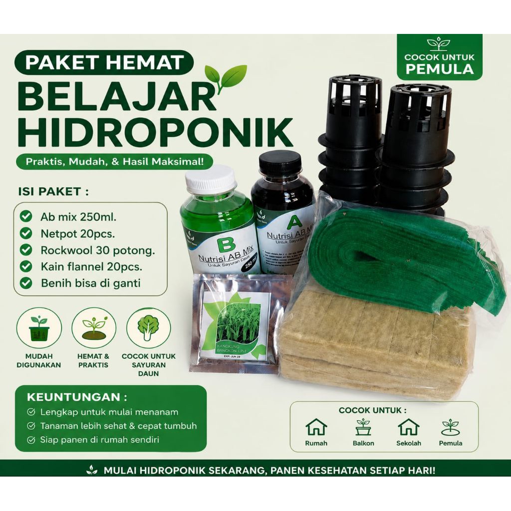 Paket Hidroponik Untuk Belajar  Paket Set Hidroponik