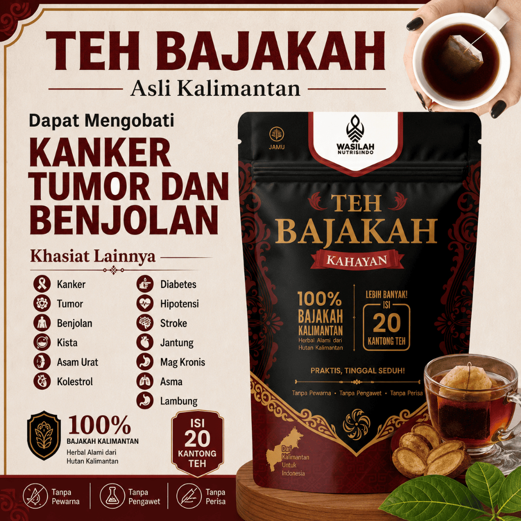 Teh Bajakah Kahayan HALAL BPOM - Dapat Mengobati Kanker Tumor Dan Benjolan isi 20 Kantong Teh