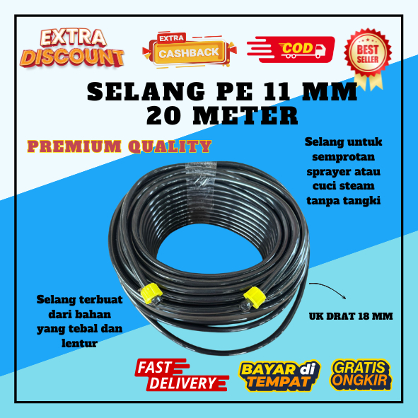 SELANG SPRAYER ELEKTRIK 20 METER + KONEKTOR ALAT SIRAM HOSE IRIGASI HIDROPONIK FERTIGASI SPRAYER MISTING