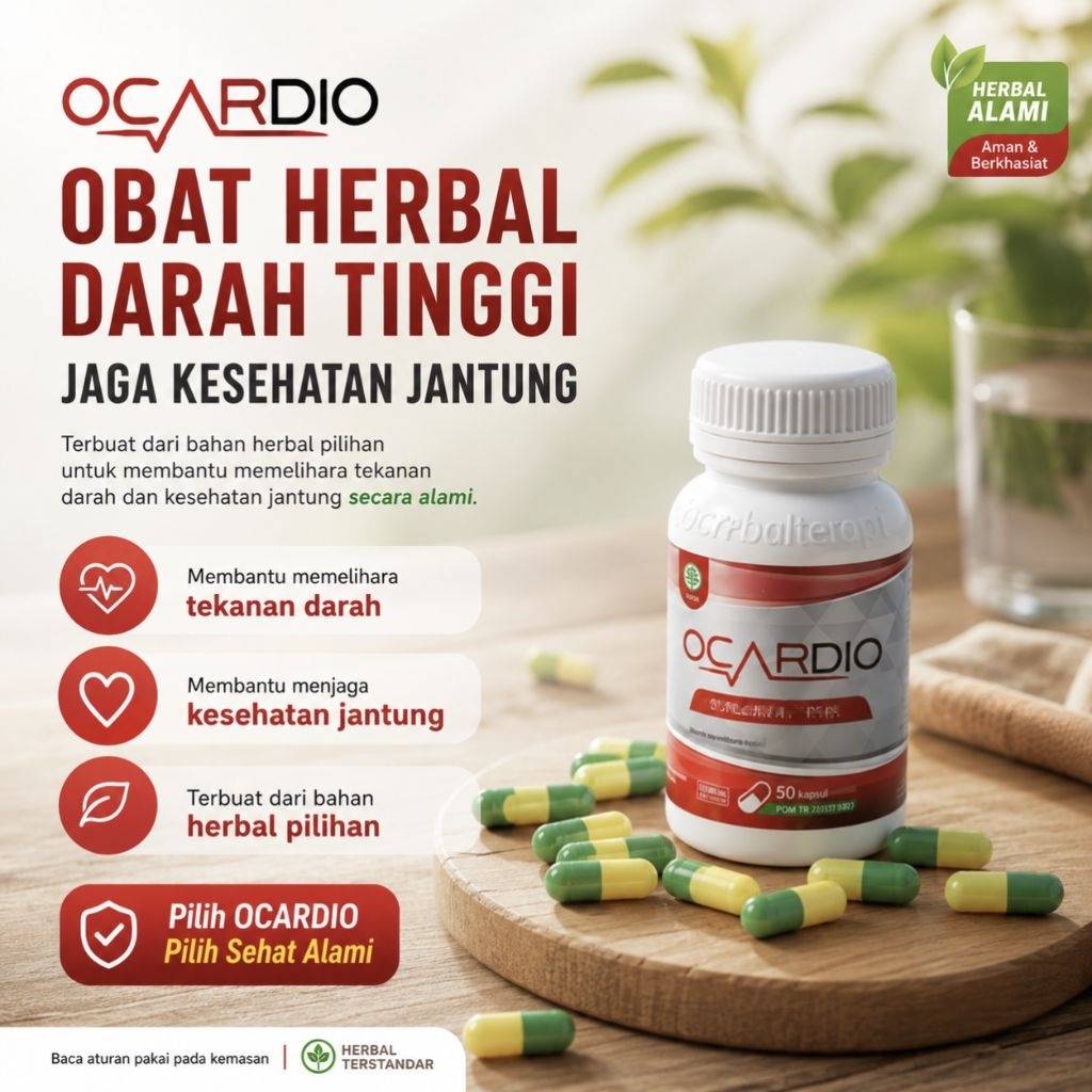OCARDIO Obat Darah Tinggi herbal & Hipertensi jaga kesehatan jantung mencegah stroke