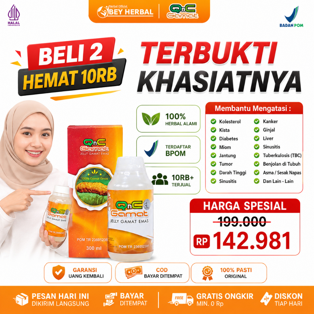 Obey Herbal - QnC Jelly Gamat Emas Isi 300 ml - Jeli Gamat - Jelly Gamat - Qnc Gamat 100% Terlaris Produk Original Bergaransi