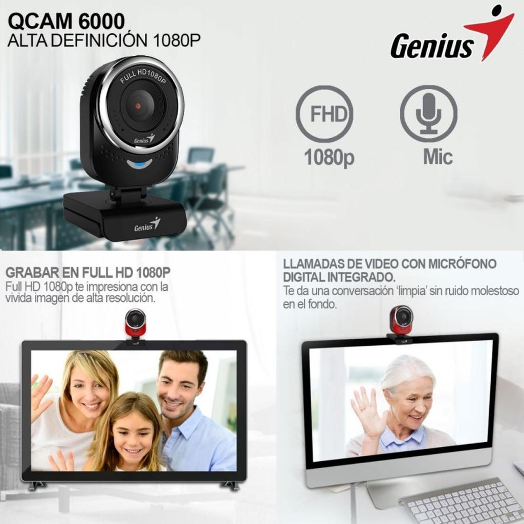 Jual WebCam Genius Qcam 6000 Web Camera Full HD 1080p With Microphone ...