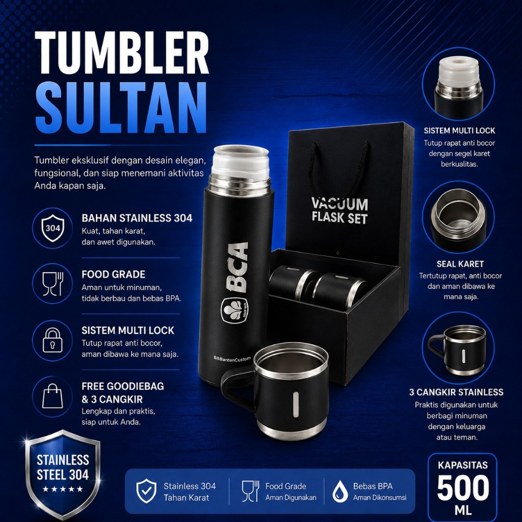 Jual Cetak Tumbler Vacum Set Custom Botol Sultan Tumbler Grafir ...