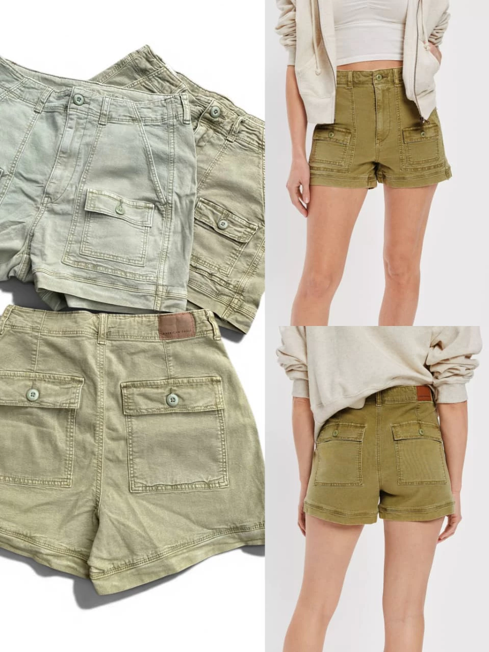 Celana Pendek Vintage High-Waisted Cargo Short - AE-5846