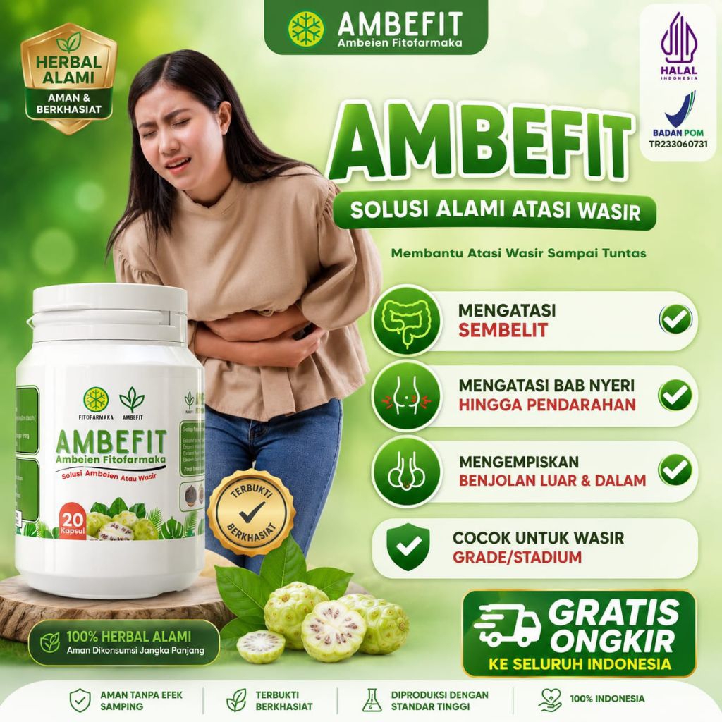 AMBEFIT Suplemen ambeyen atasi wasir dan mengempiskan benjolan Isi 30 Kapsul Halal Bpom