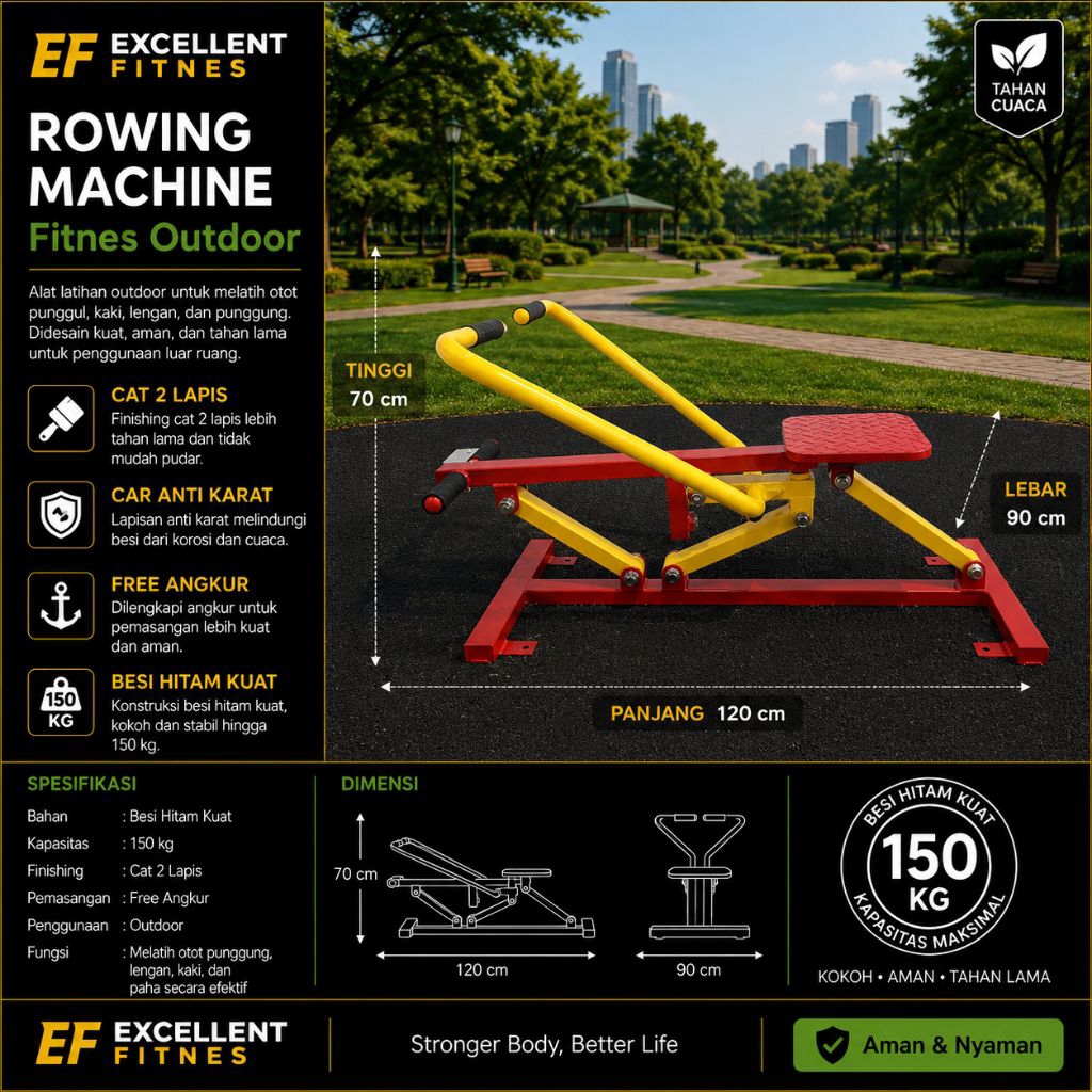 Jual Alat fitnes Out door Rowing Alat fitnes Taman outdoor | Shopee ...