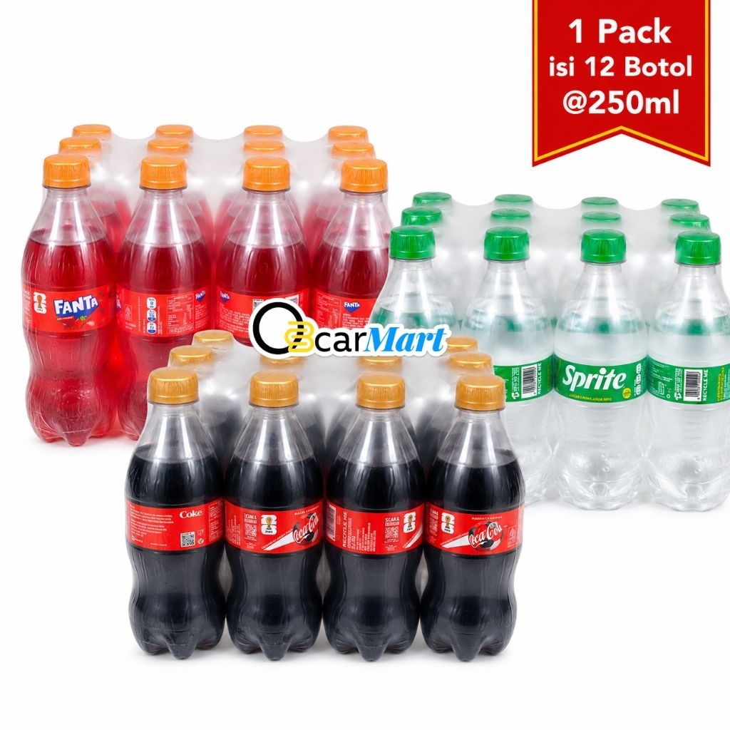 Jual COCA COLA FANTA SPRITE Botol Imut 250mL isi 12 Kecil gsv | Shopee ...