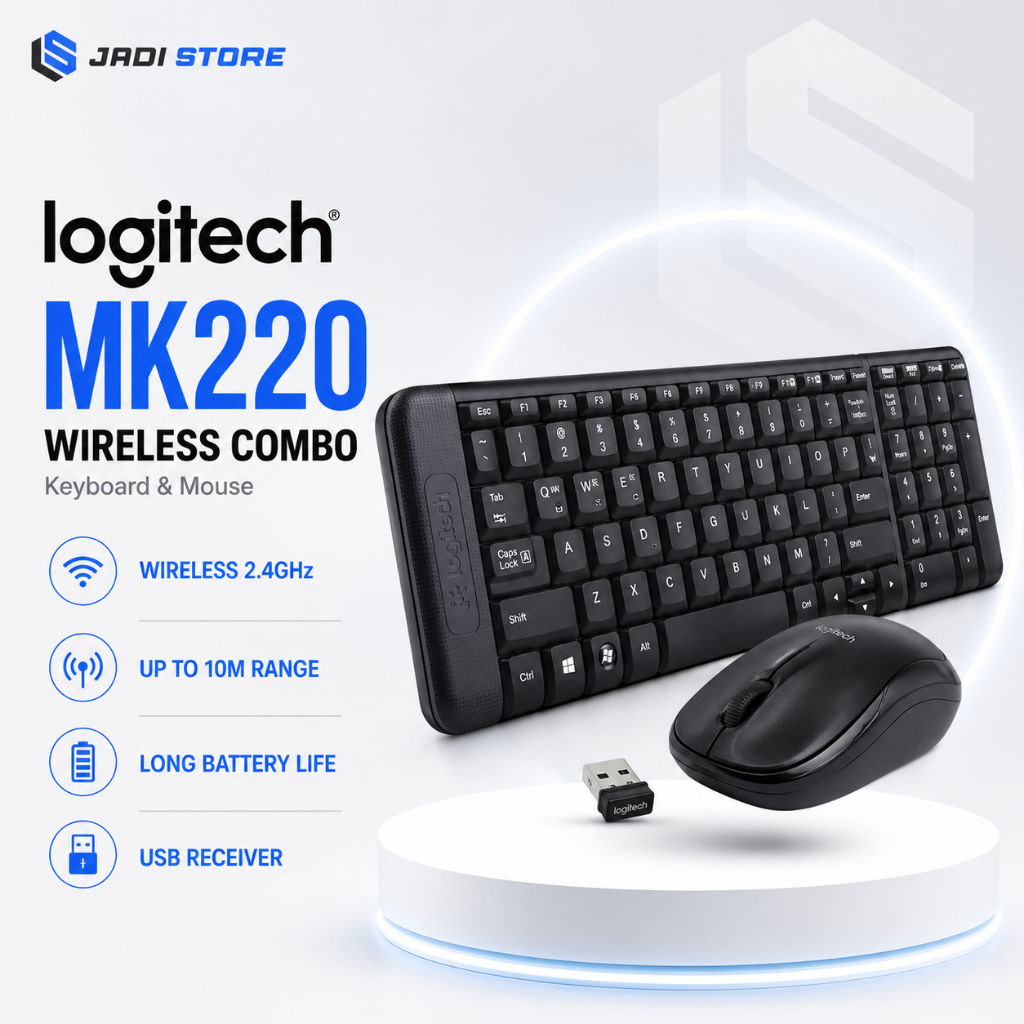 Jual LOGITECH MK220 Keyboard Mouse Wireless Combo Original Garansi ...