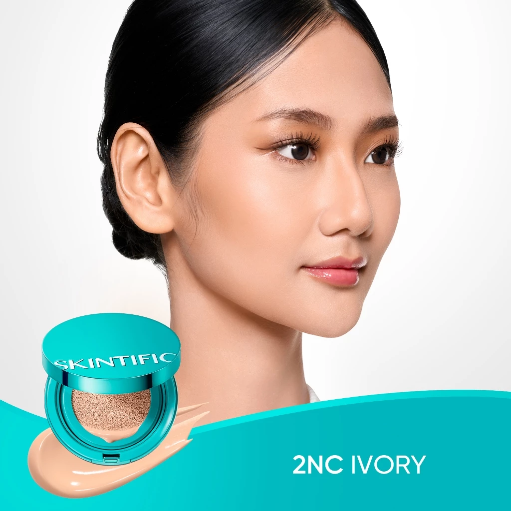 SKINTIFIC - PERFECT STAY SERUM MATTE CUSHION FOUNDATION SPF 50 PA++++ | Soft Matte Finish Menghalusk