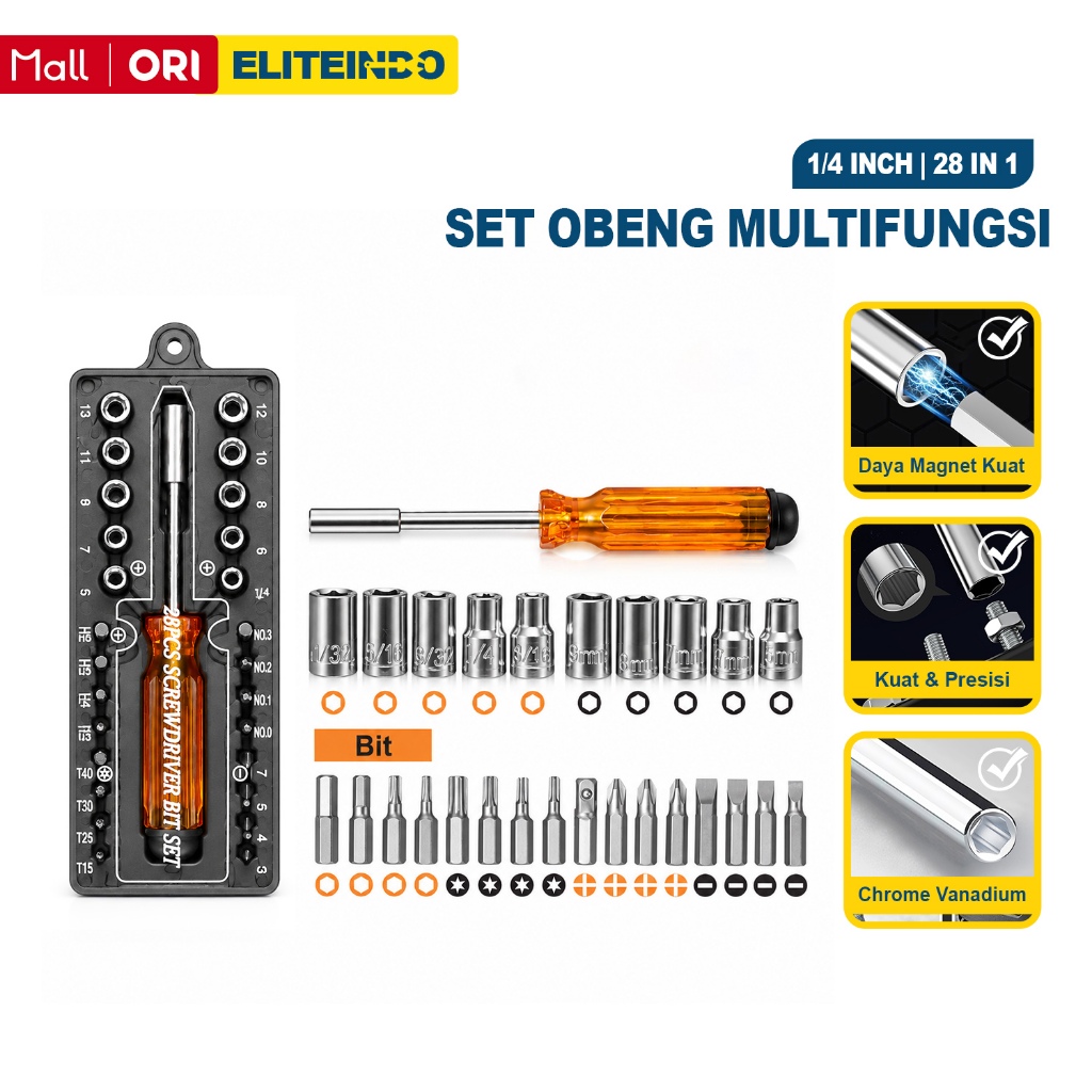 Jual Obeng Set Lengkap 28/15/32 Pcs Kunci Set Lengkap Multifungsi ...