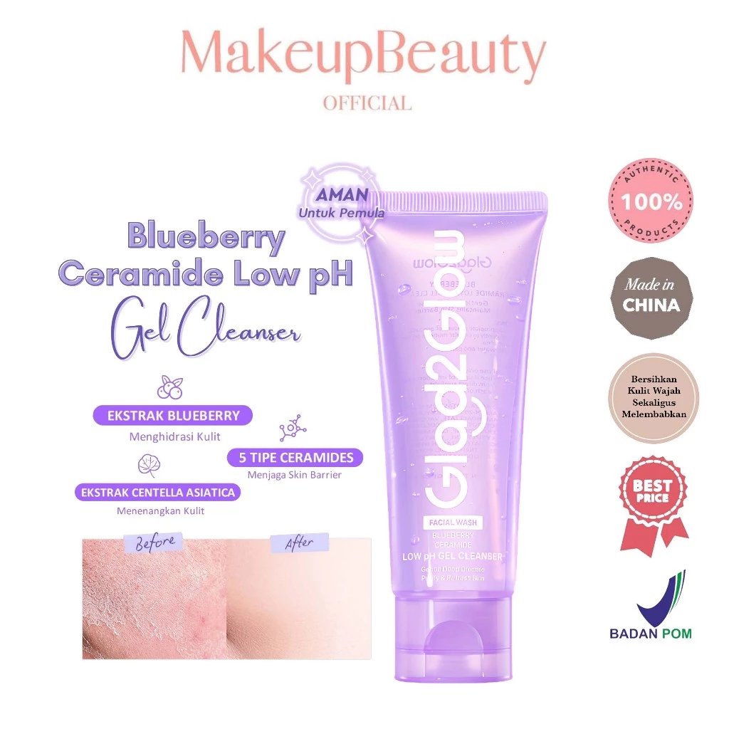 Glad2Glow Blueberry Ceramide Gel Cleanser 70ml