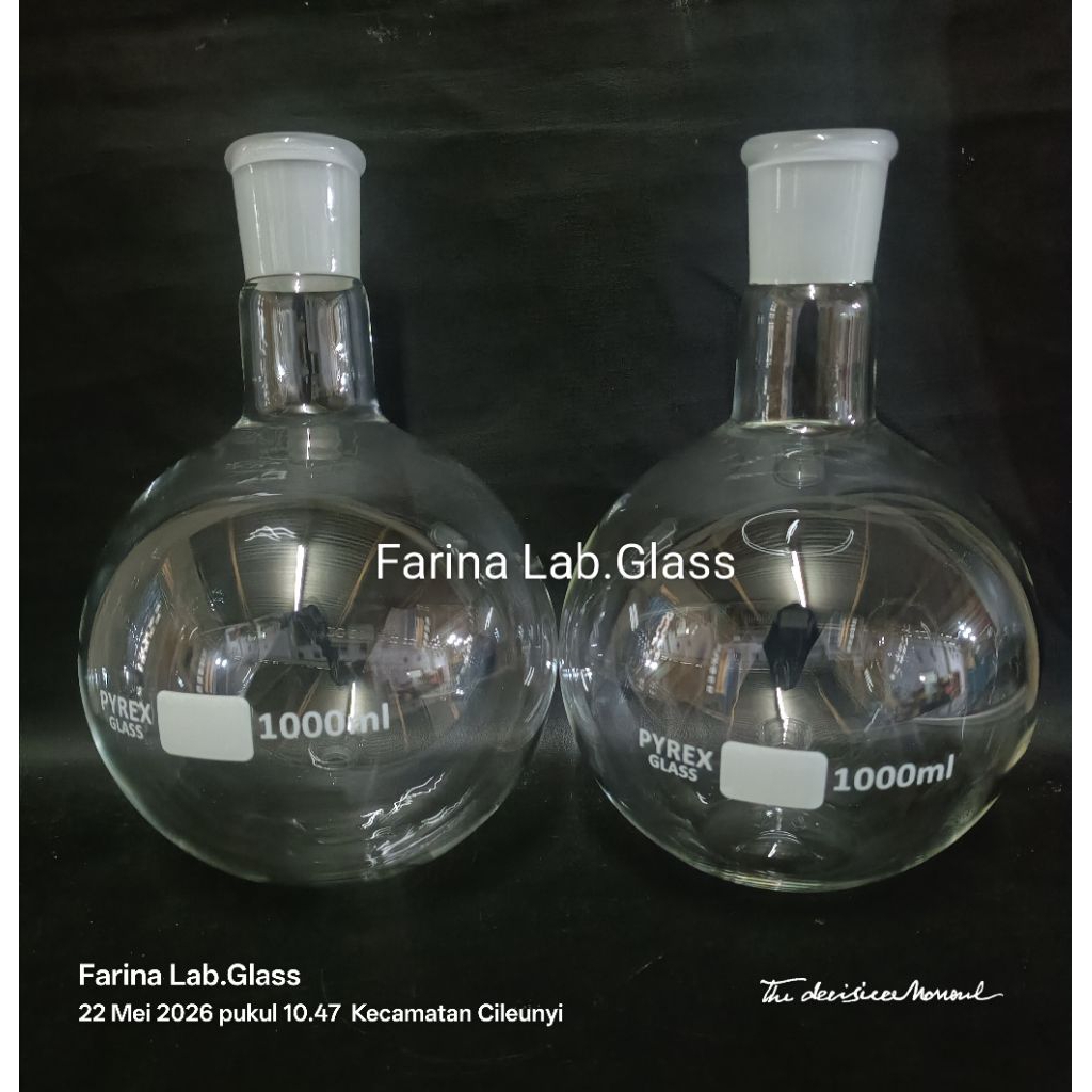 Jual Boiling Flask-Labu Didih 1000ml Round Bottom Ns 29/32 Pyrex Class ...