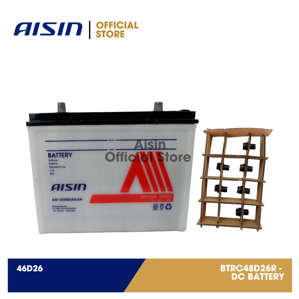 AISIN Aki Mobil Basah 46D26 DC Battery [BTRC48D26R]