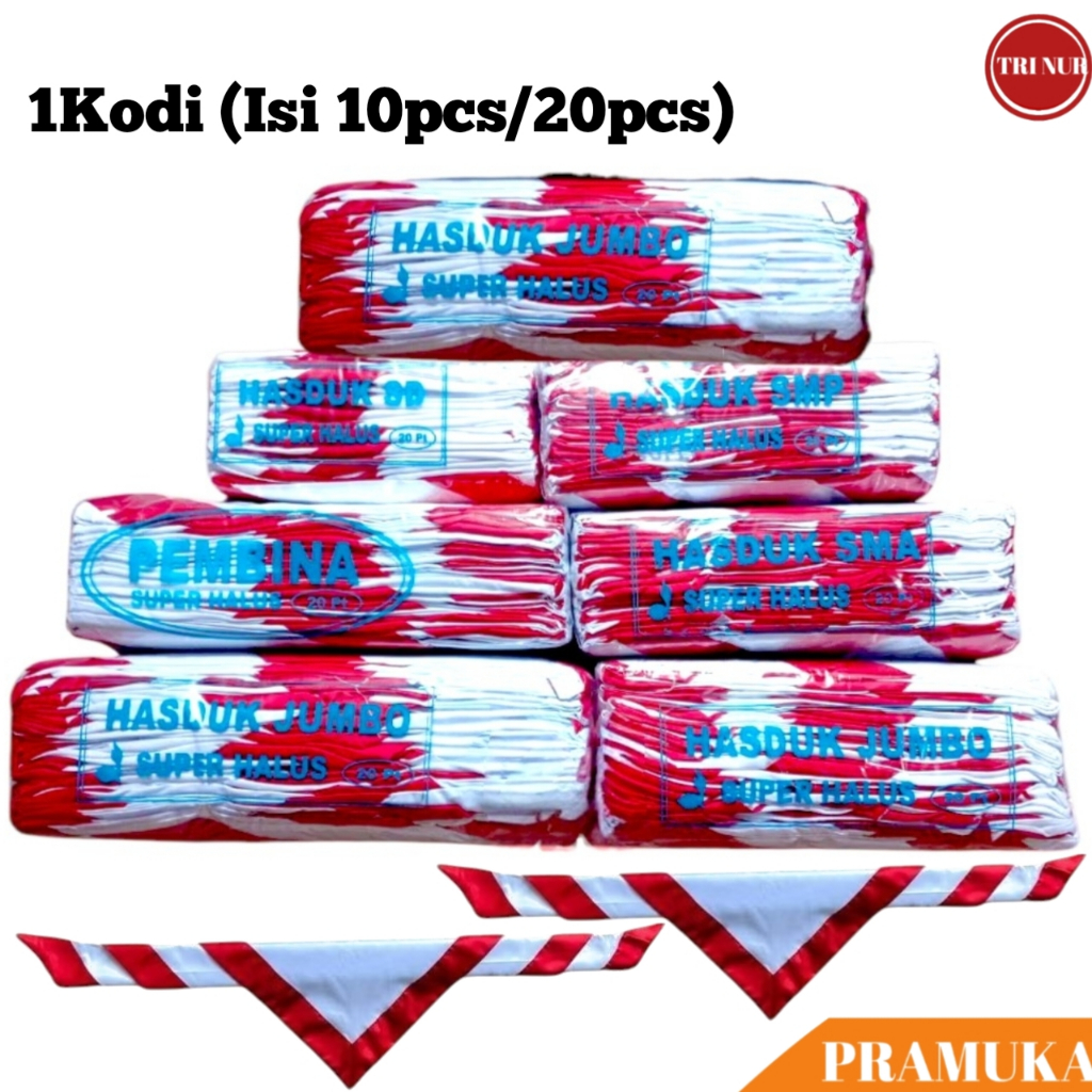 Jual 1Kodi Hasduk Pramuka SD-SMP-SMA-PEMBINA-JUMBO-SUPER JUMBO BIjian ...