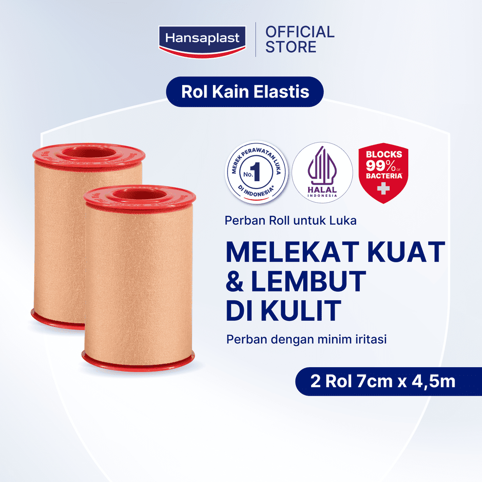 Jual HANSAPLAST Perban Luka Roll Kain 7.5cm x 4.5m P3K Perban Rol Besar ...