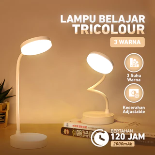 Lampu Belajar Tricolour Sentuh 3 Warna Baca Meja Kerja Duduk 2000mAh Lampu Tidur Wireless Lampu