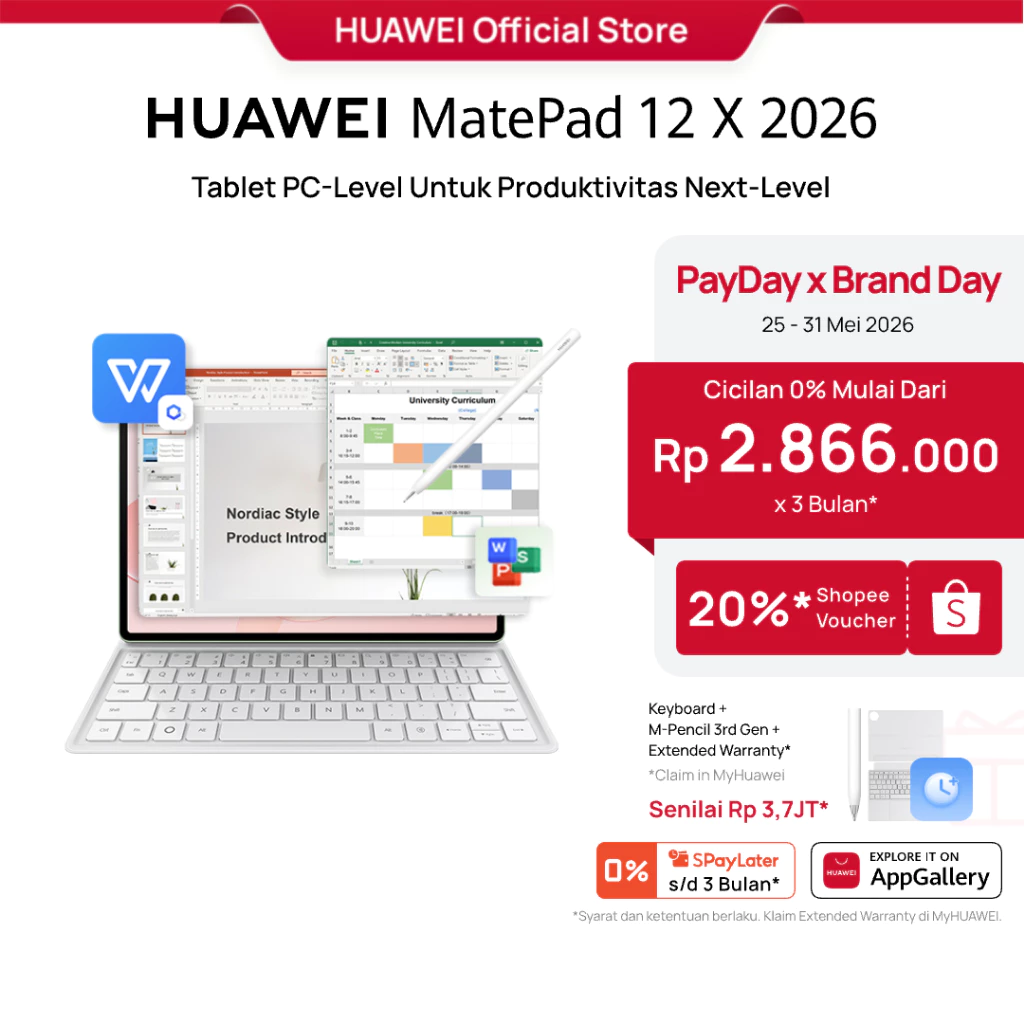 Huawei MatePad 12 X Tablet Android Terbaik 2026