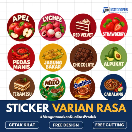 Stiker Varian Rasa Buah, Jananan, Keripik, Dessert, Kue dapat 100 Stiker
