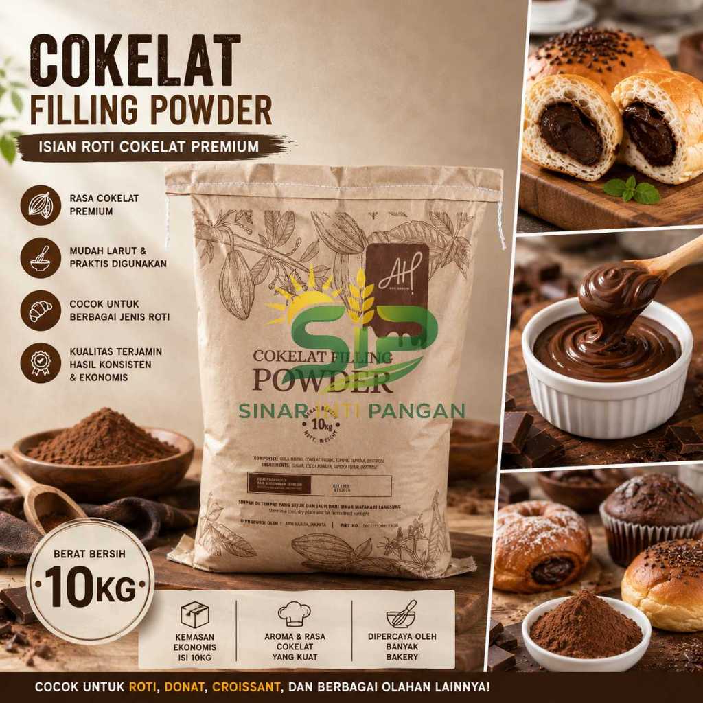 Jual Cokelat Filling AH Isian Roti Coklat Bubuk Premiks Pasta Isi Roti ...