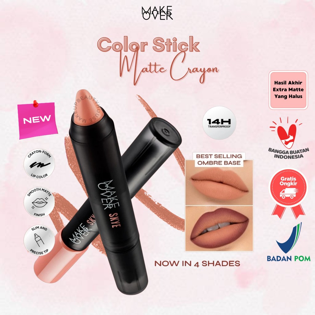 Jual MAKE OVER Color Stick Matte Crayon 2.6 g - Lipstick Matte | Shopee ...