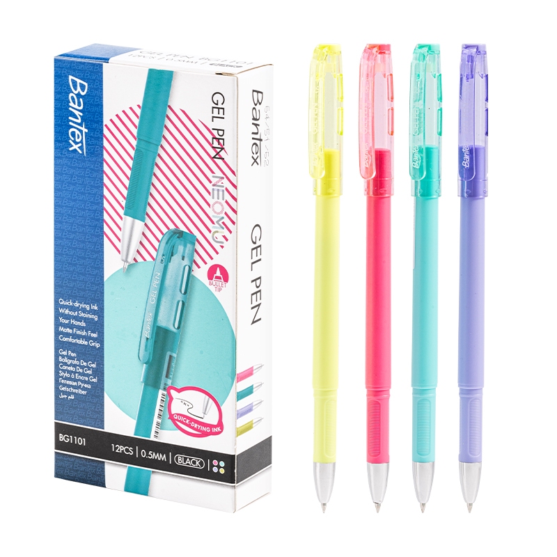 Bantex Pulpen Gel Pen Tip 0.5 mm Tinta Cepat Kering Grip Matte BG1101 (7)
