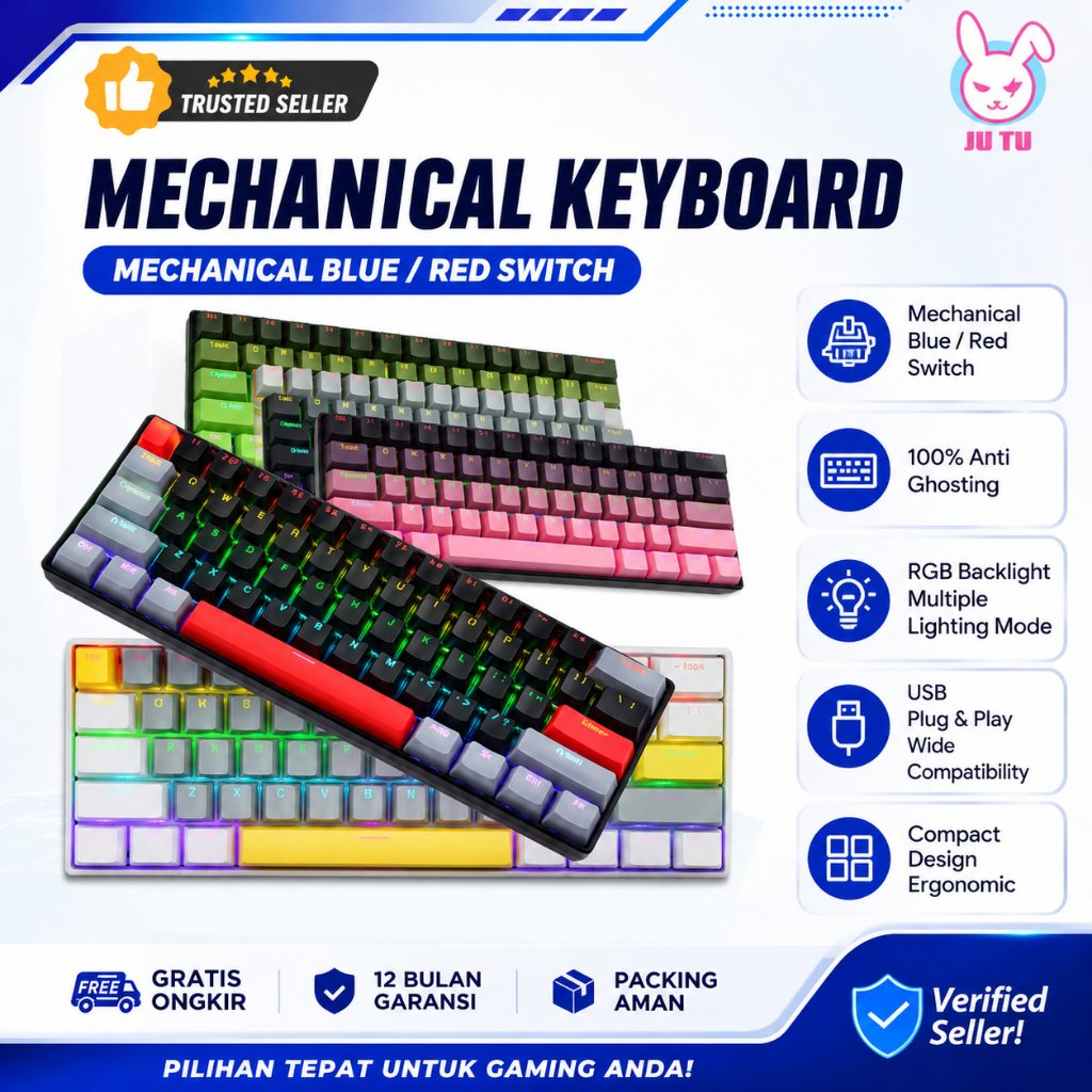 Jual JUTU 100%ORI 12H SHIP GAMEN Keyboard Gaming Mechanical Titan V 60% ...