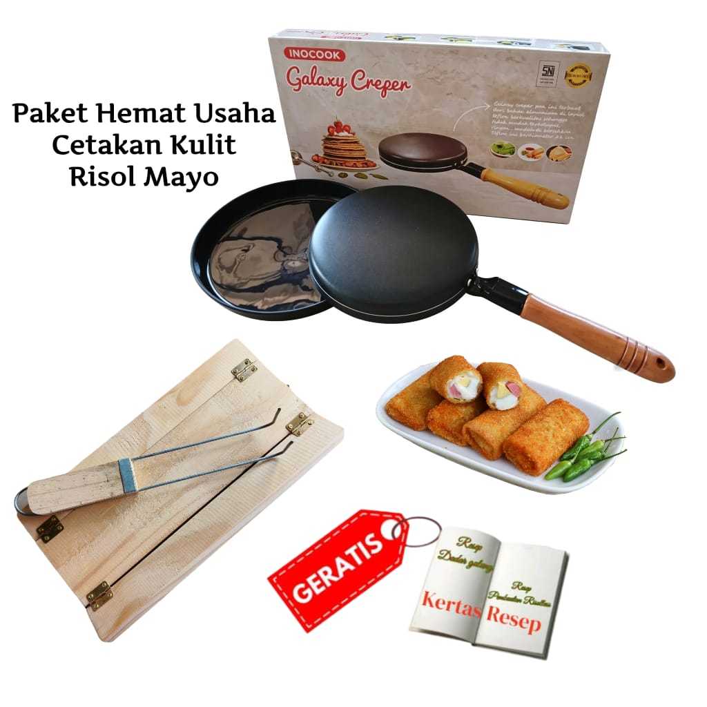 Jual Paket Lengkap Teplon Kulit Risol / Wajan Teplon / Galaxy Crepers ...