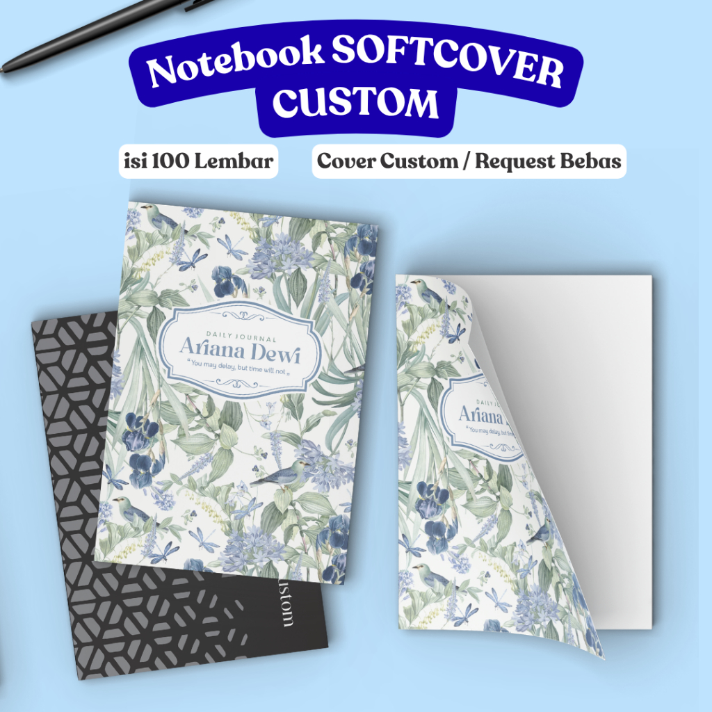 Jual Notebook Custom Desain Softcover Ukuran A5 Isi 100 lembar/200 ...