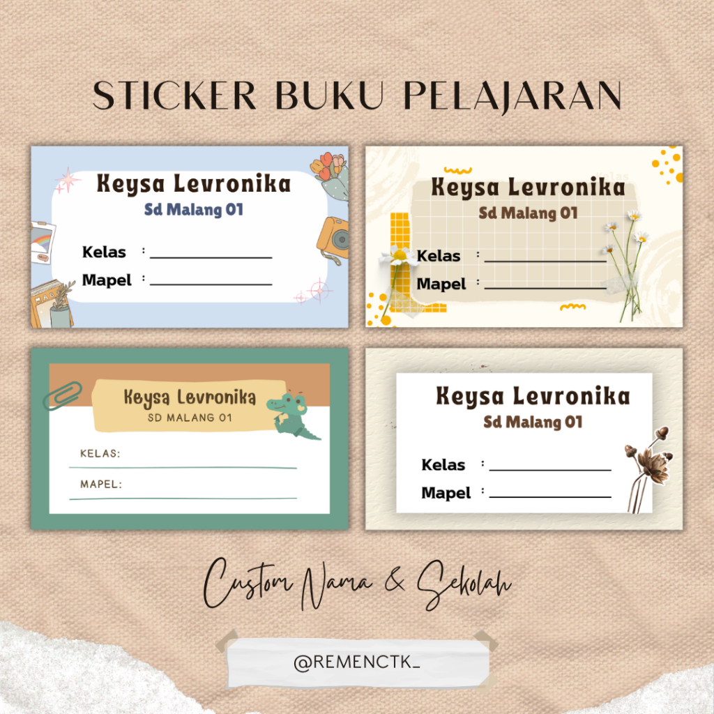 Jual Sticker Nama Buku Pelajaran Terlengkap & Harga Terbaru Juli 2026 ...