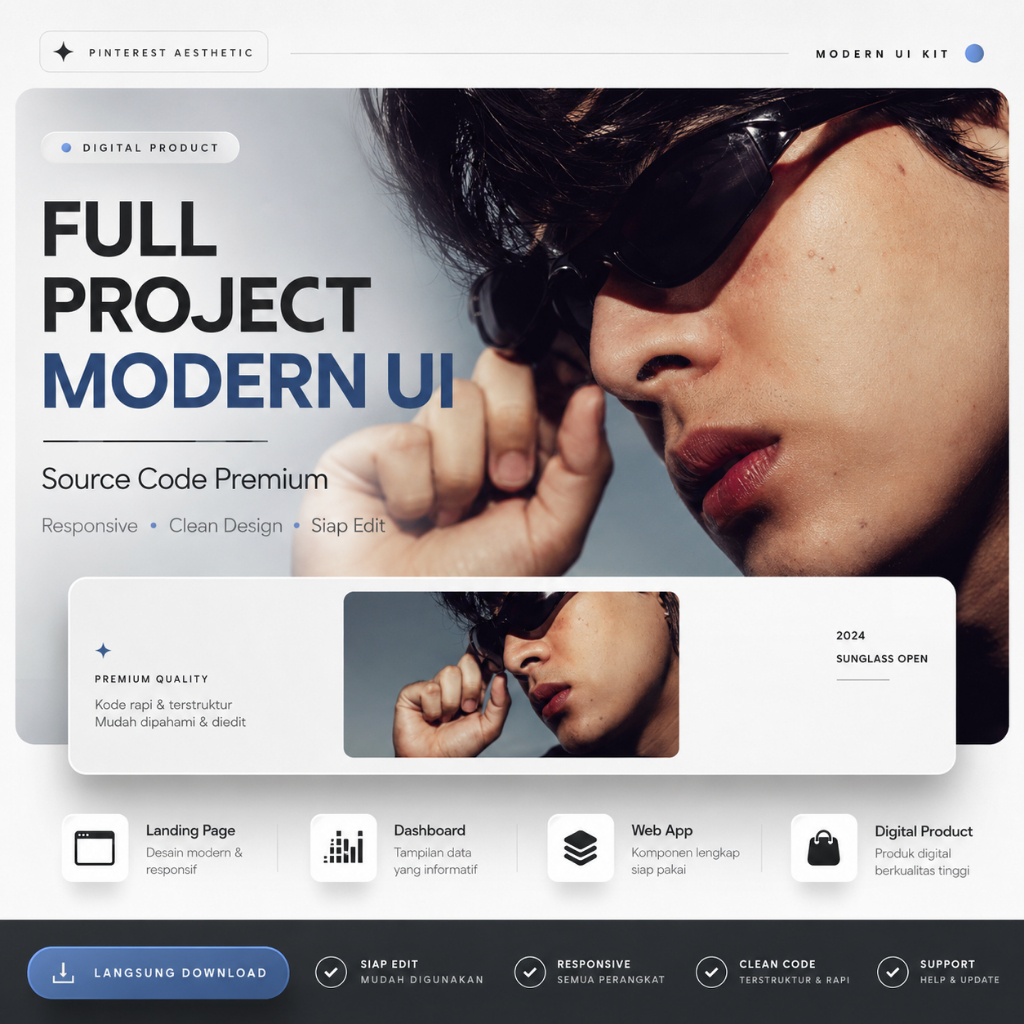Source Code Full Project Modern UI Website Dashboard Landing Page Template Premium Siap Edit | UI UX Modern Responsive
