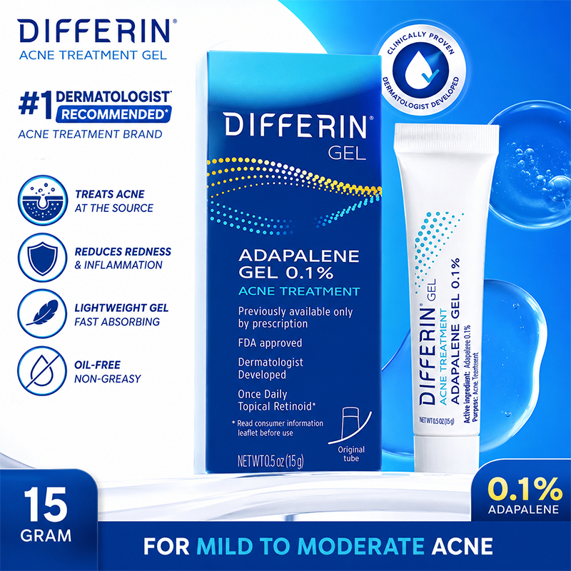 Jual Differin Acne Treatment Gel 15 gram USA/ 0.1% Adapalene/krim ...
