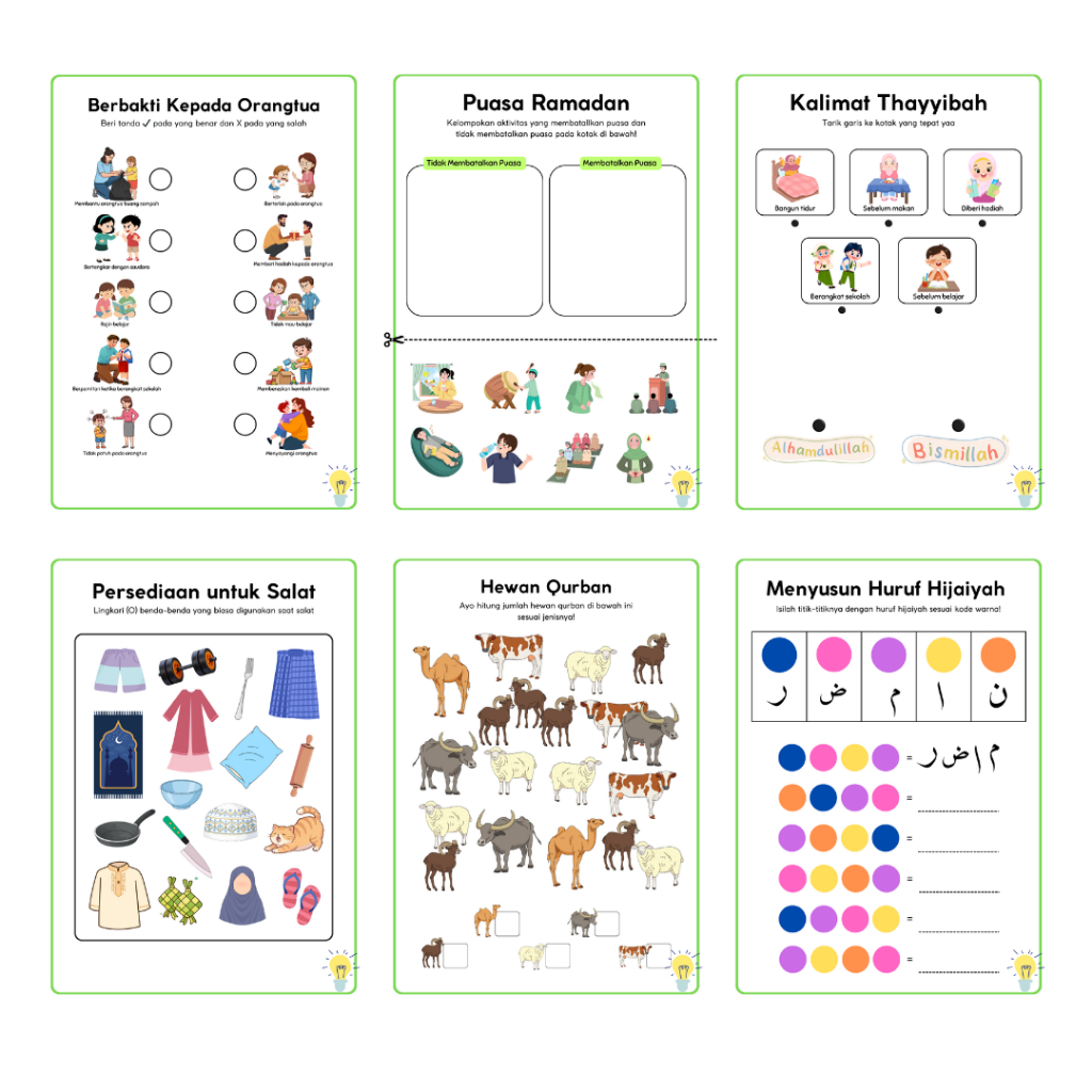 Jual 52 Lembar Aktivitas Anak Muslim 3-12 Tahun / Worksheet Coding Anak ...