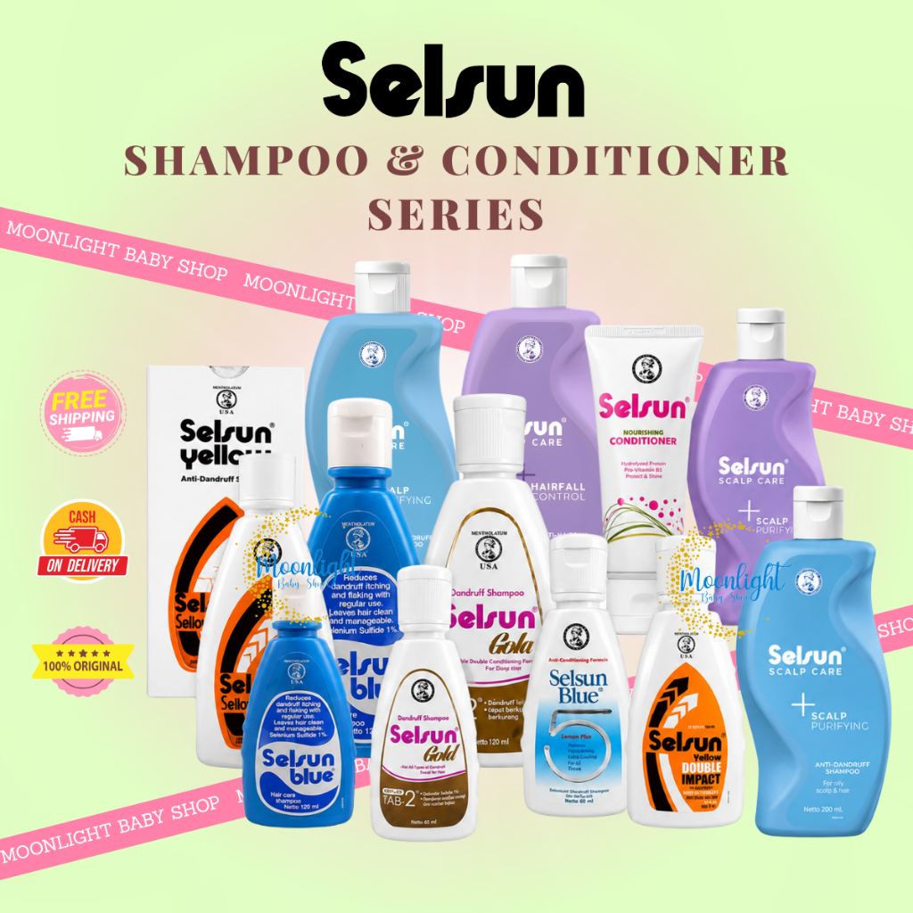 Selsun Shampoo Conditioner Series/Anti Ketombe Blue 5 Five Yellow Double Gold 7 Seven Herbal Flowers