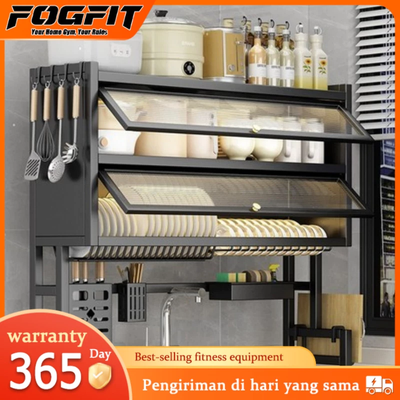 FOGFIT Rak Piring Wastafel 2 Susun Stainless Steel Anti Karat Rak Cuci Piring Multifungsi Rak Dapur Penyimpanan Peralatan Dapur Dilengkapi Aksesoris Organizer Dapur Rumah Tangga Dari Gudang Lokal Indonesia Pengiriman Cepat