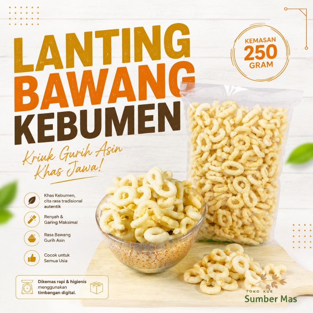 Jual Lanting Bawang Kebumen 250gr - Kelanting Lanting Jawa Gurih Asin ...