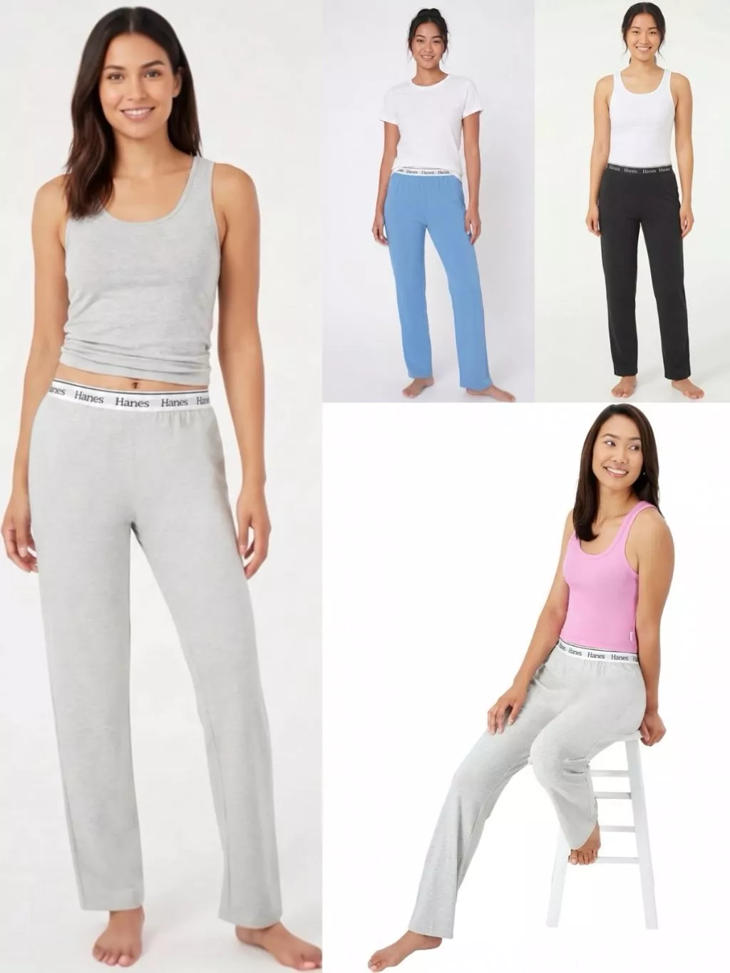 Celana Panjang Santai Wanita Bahan Katun HNS Women's Comfywear Sleep Straight Leg Loungewear Pants - 2557