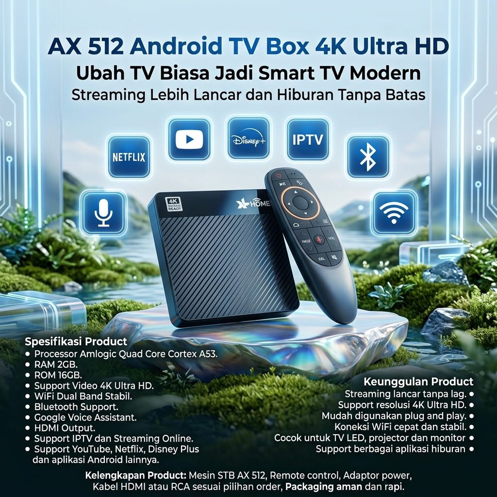 Jual STB Android tv box AX512 Google Certified & Netflix Certified 4K ...