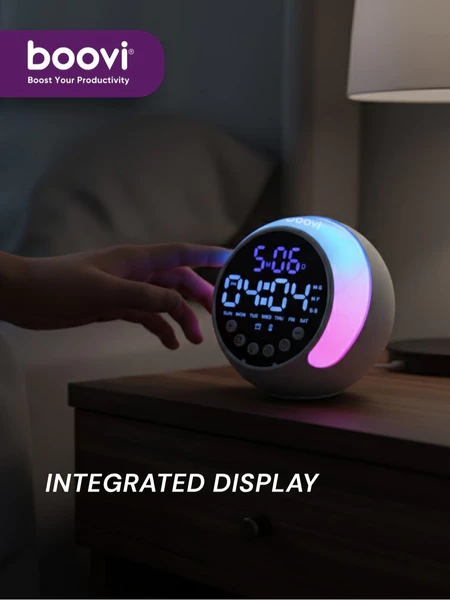 BOOVI JD014 Jam Digital Alarm LED RGB Lampu Tidur Ambient Light Kalender Multifungsi
