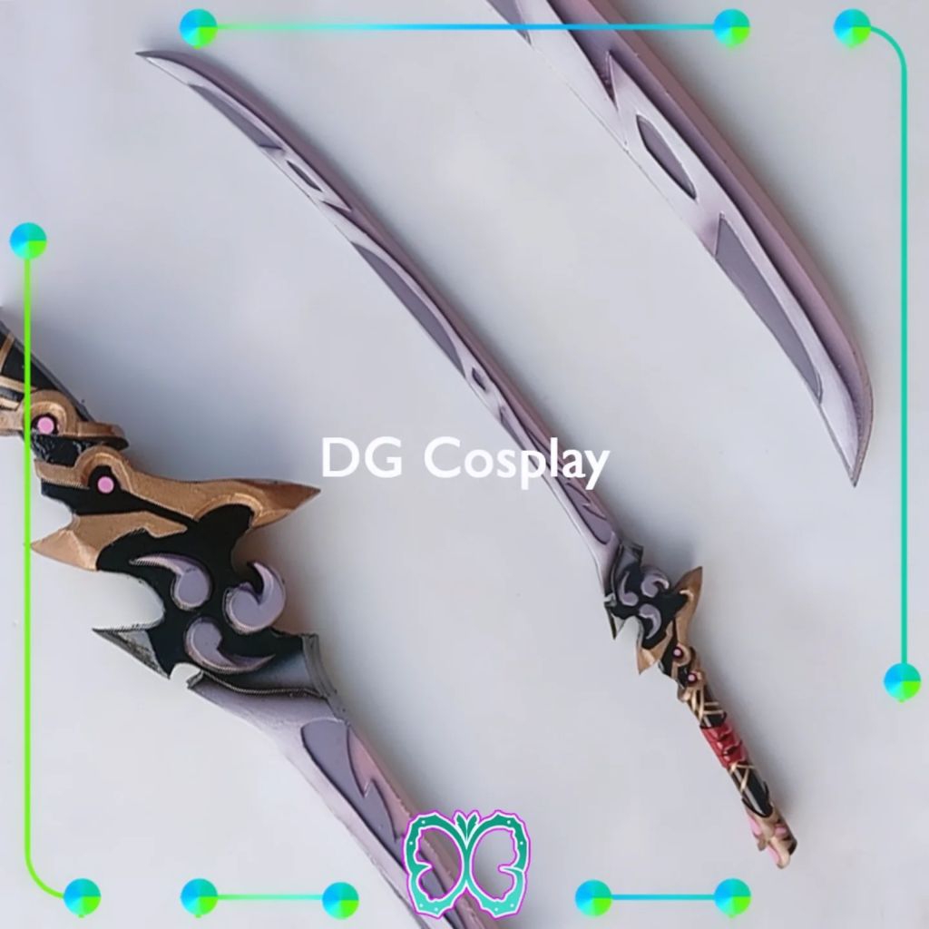 Genshin Impact Properti - Musou Isshin - Grasscutters Light - Baal Raiden Shogun Cosplay - Mainan Kayu Replika