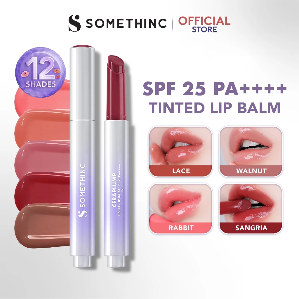 SOMETHINC Ceraplump Tinted Lip Balm SPF25 PA++++ - Warna Untuk Melembabkan & Memperkuat Lip Barrier | Glowy Finish, Untuk Bibir Terlihat Lebih Sehat & Plumpy